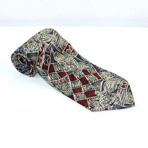 Secours- Men's Silk Neck Tie Tan, Maroon, Blue